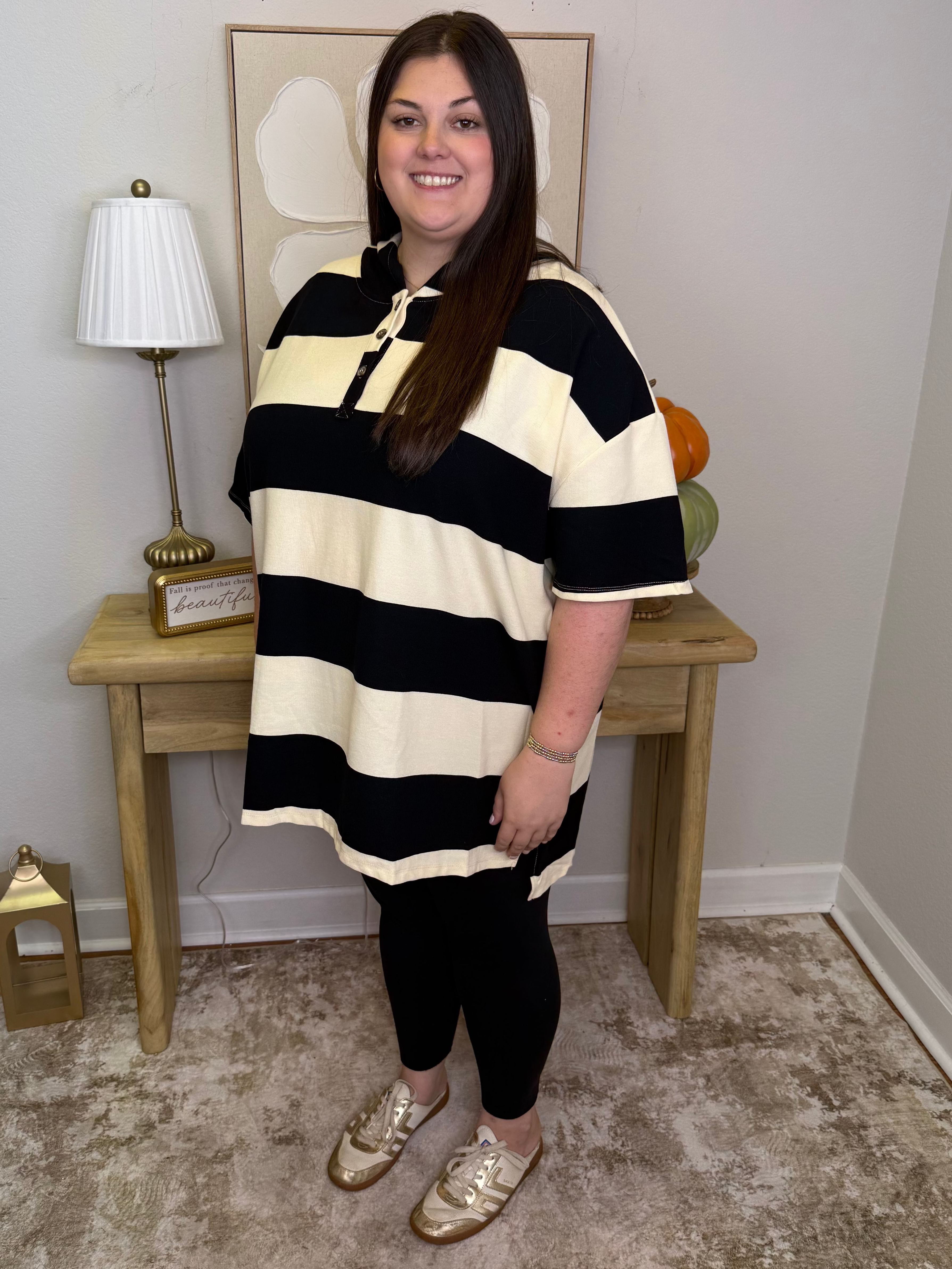 The Bold Stripe Hooded Shirt