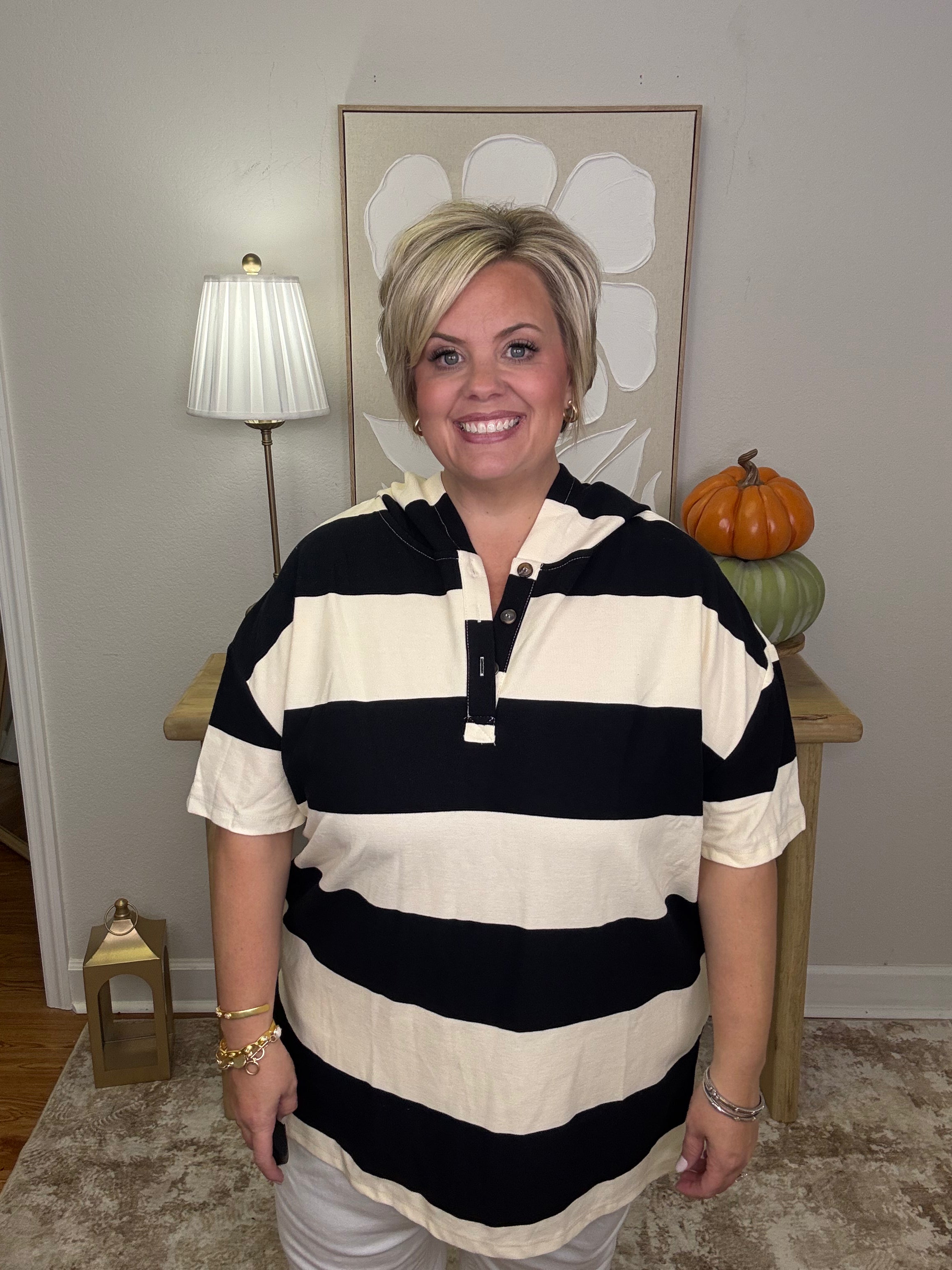 The Bold Stripe Hooded Shirt