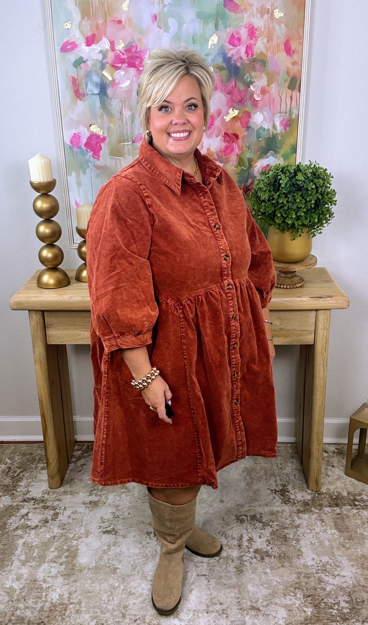 Autumn Lane Dress - Terracotta